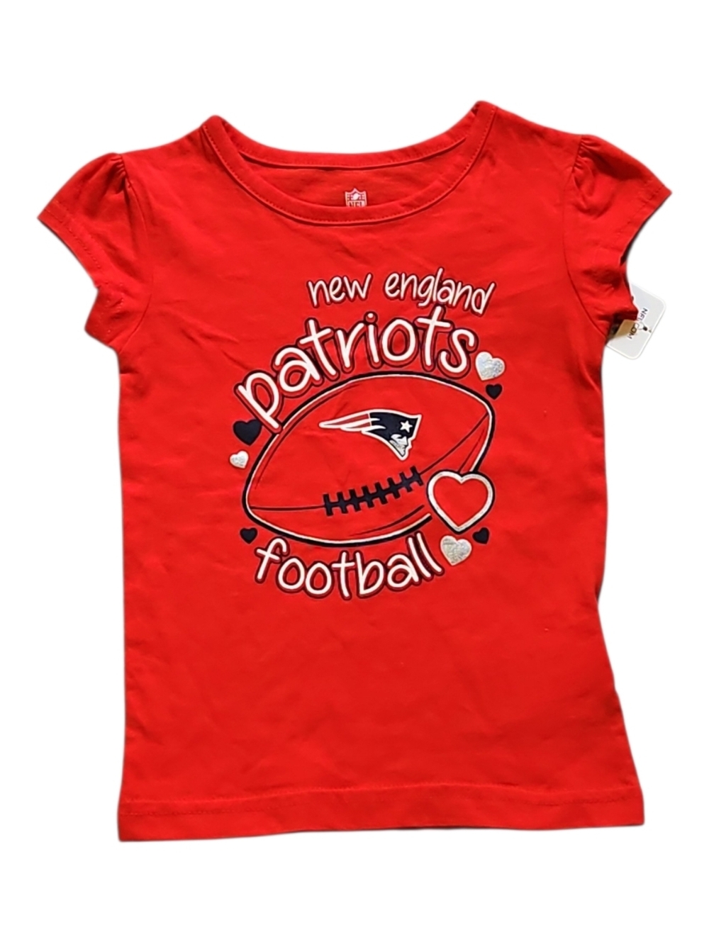 New England Patriots NFL T-shirt Red Short Sleeve Toddler Girl 2T NWT